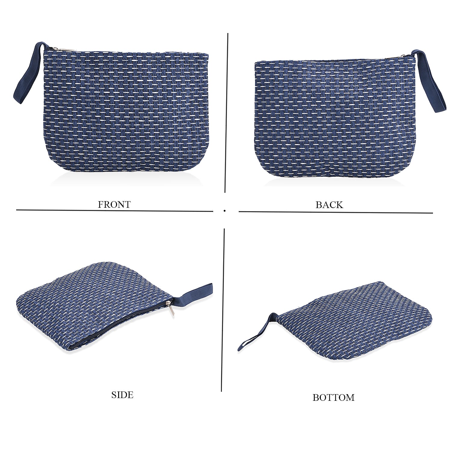 Set of 3- Ocean Patterned Tote Bag, Pouch & Picnic Mat - Blue