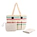 Set of 3- Polka Dot Pattern Tote Bag, Pouch & Picnic Mat - Yellow