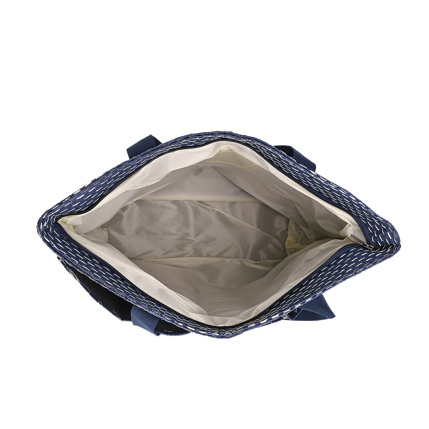 Set of 3- Ocean Patterned Tote Bag, Pouch - Picnic Mat - Blue