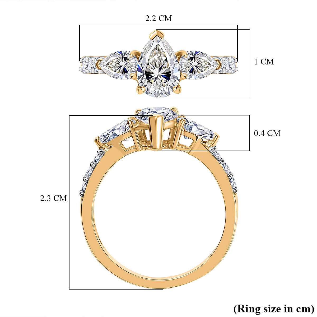 Luxuriant 18K Yellow Gold SGL Certified (VS-EF) Lab Grown Diamond Ring 2.00 Ct.