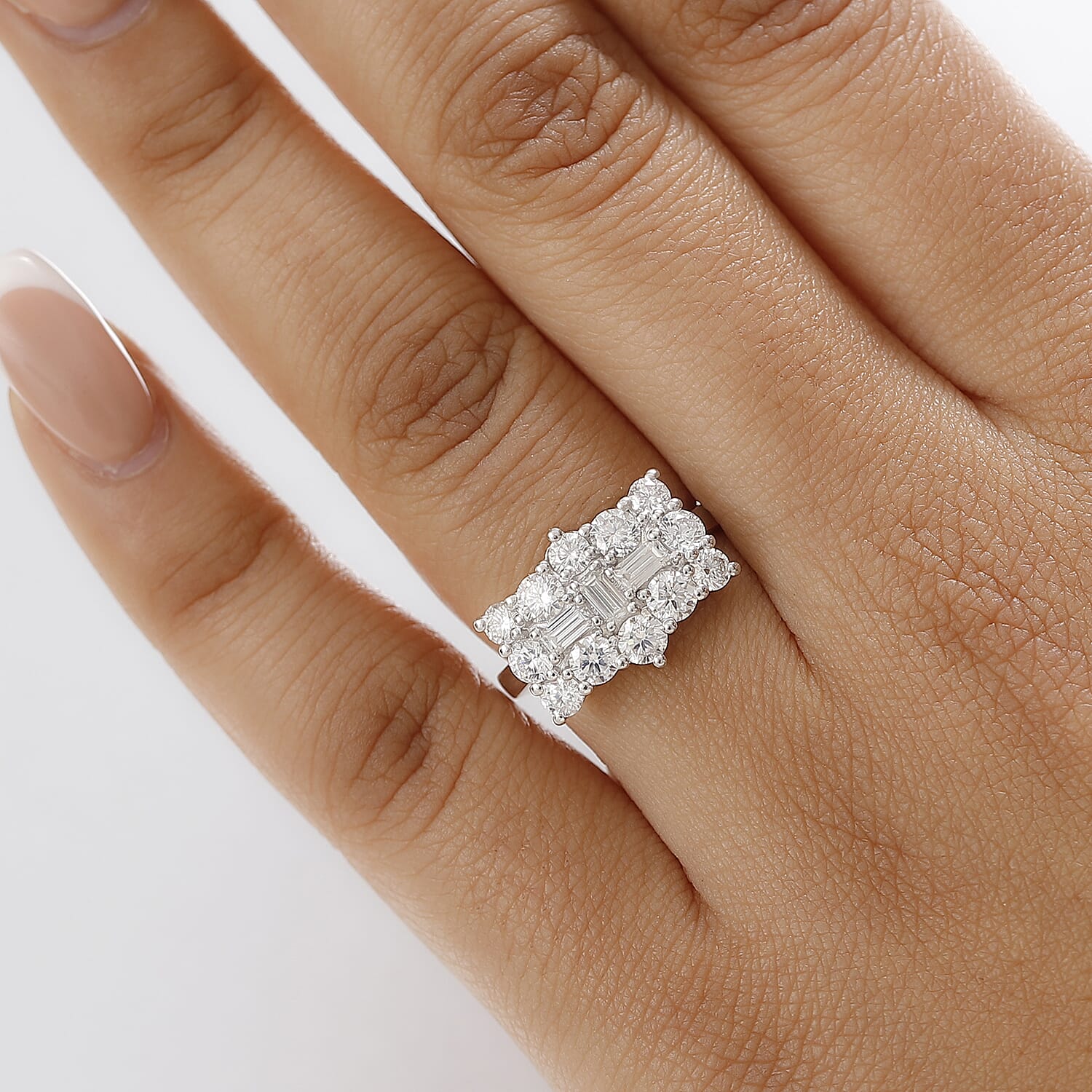 Moissanite Boat Ring in Sterling Silver 2.32 Ct.