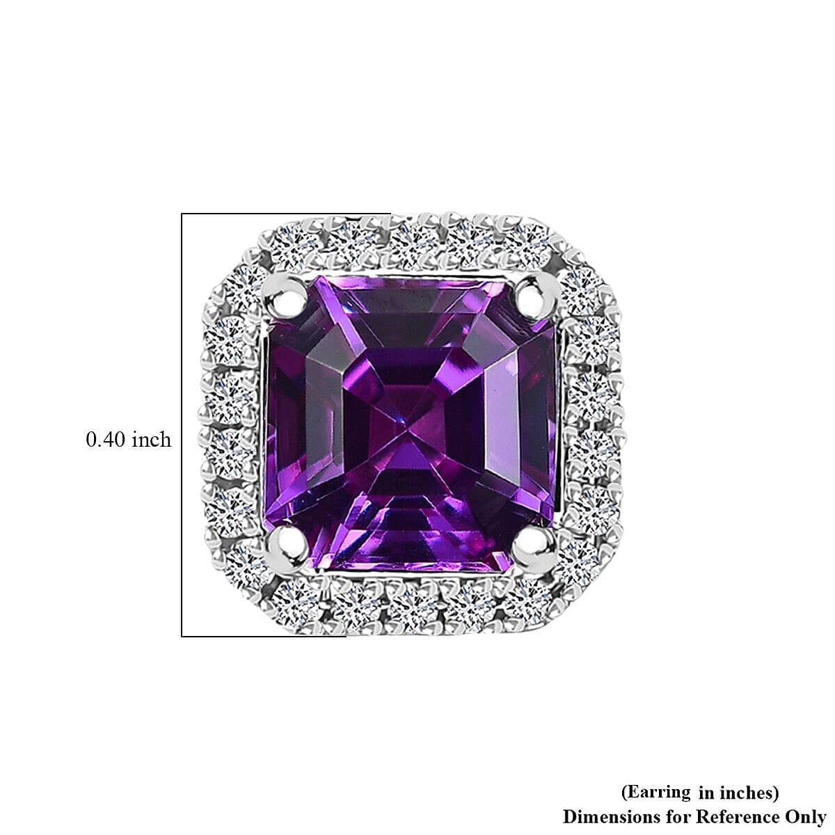 10K White Gold AAA Lab Grown Color Change Sapphire, Lab Grown Diamond EF, VS Solitaire Stud Push Post Earring, Gold Wt.2.47 Gms 5.050 Ct. 10K White Gold AAA Lab Grown Color Change Sapphire, Lab Grown Diamond EF, VS Solitaire Stud Push Post Earring, Gold Wt.2.47 Gms 5.050 Ct.