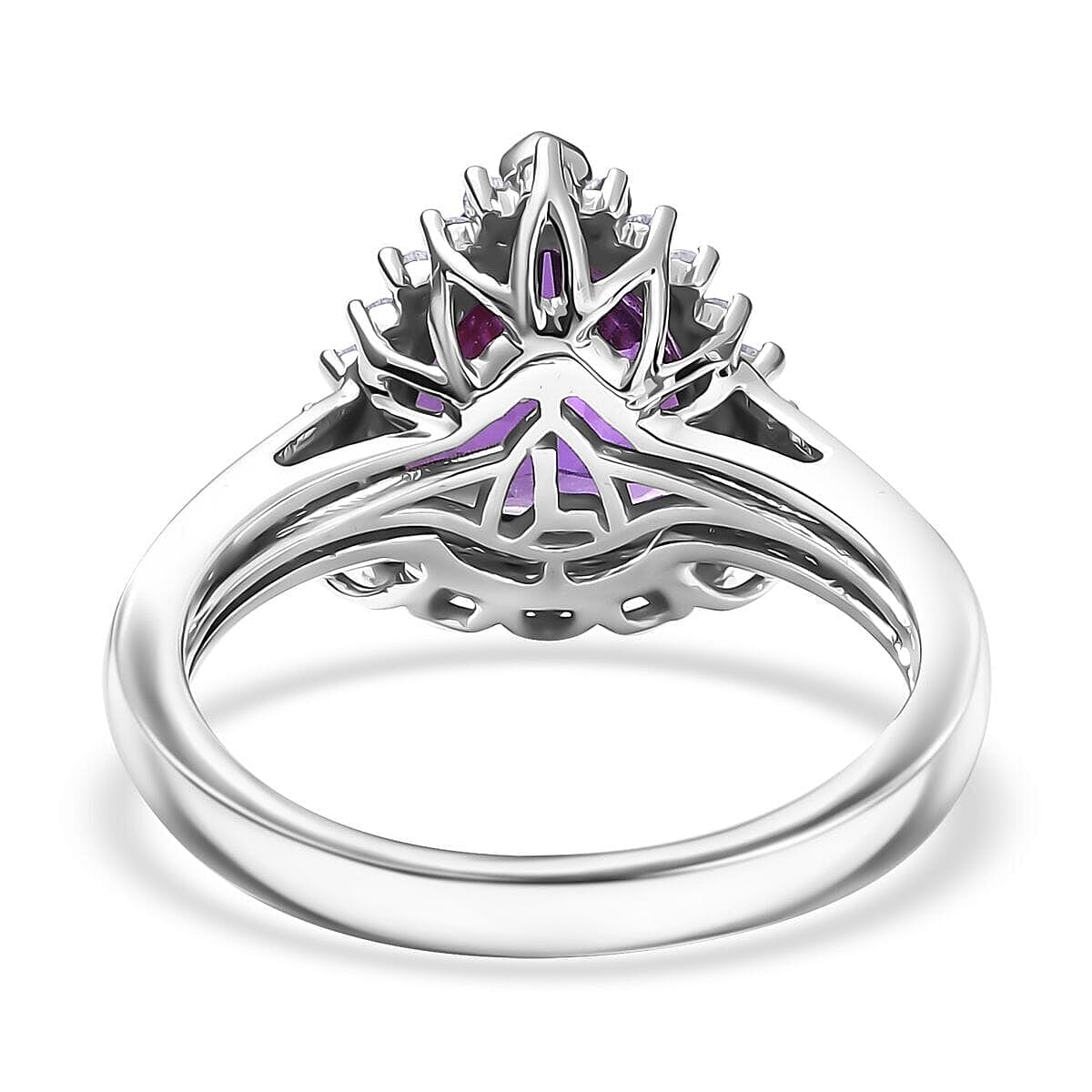 10K White Gold AAA Lab Grown Color Change Sapphire, Lab Grown Diamond Solitaire Ring, Gold Wt.4.2 Gms 3.870 Ct. 10K White Gold AAA Lab Grown Color Change Sapphire, Lab Grown Diamond Solitaire Ring, Gold Wt.4.2 Gms 3.870 Ct.