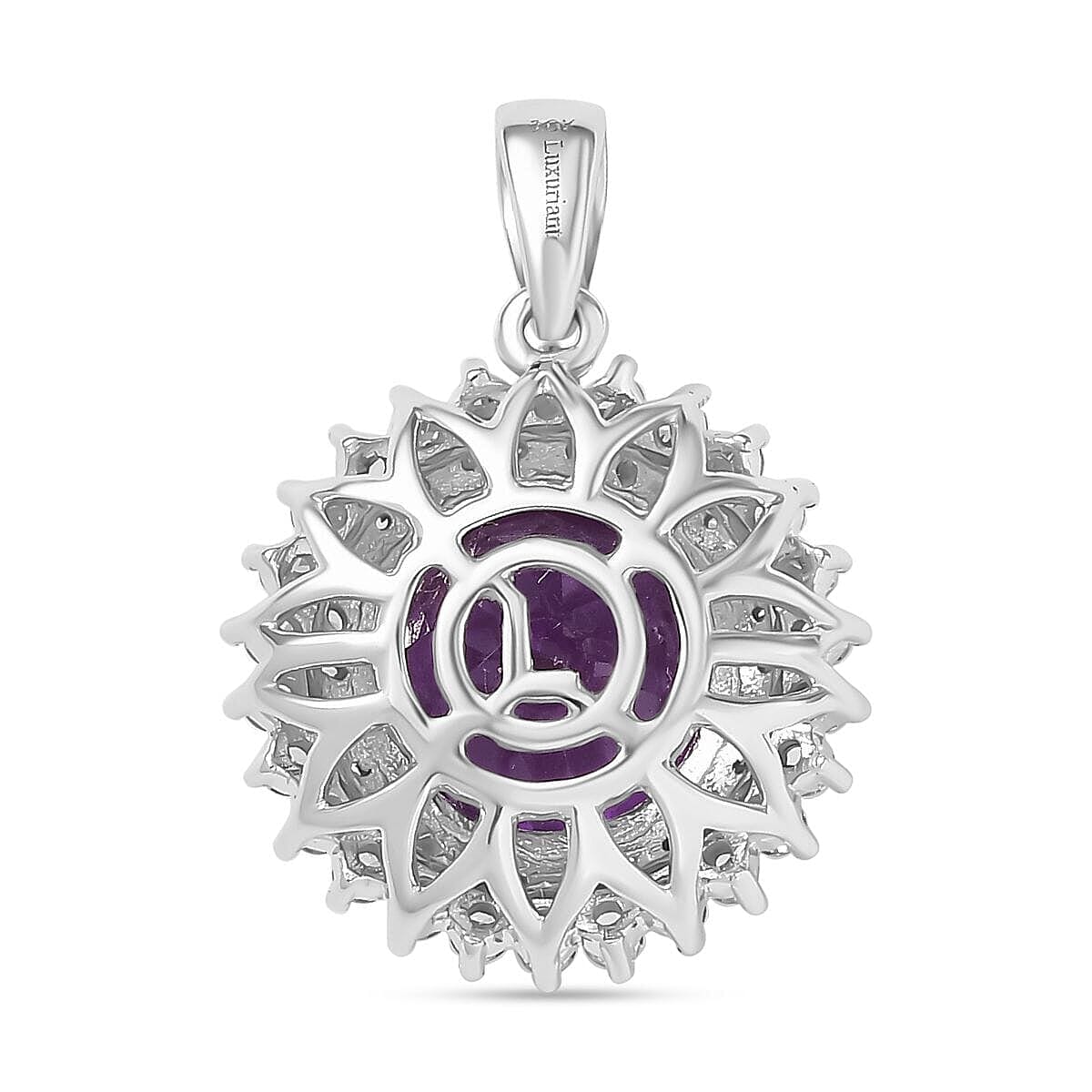 10K White Gold AAA Lab Grown Color Change Sapphire , Lab Grown Diamond EF, VS Main Stone With Side Stone Pendant 5.90 ct, Gold Wt. 2.18 Gms 4.480 Ct. 10K White Gold AAA Lab Grown Color Change Sapphire , Lab Grown Diamond EF, VS Main Stone With Side Stone Pendant 5.90 ct, Gold Wt. 2.18 Gms 4.480 Ct.