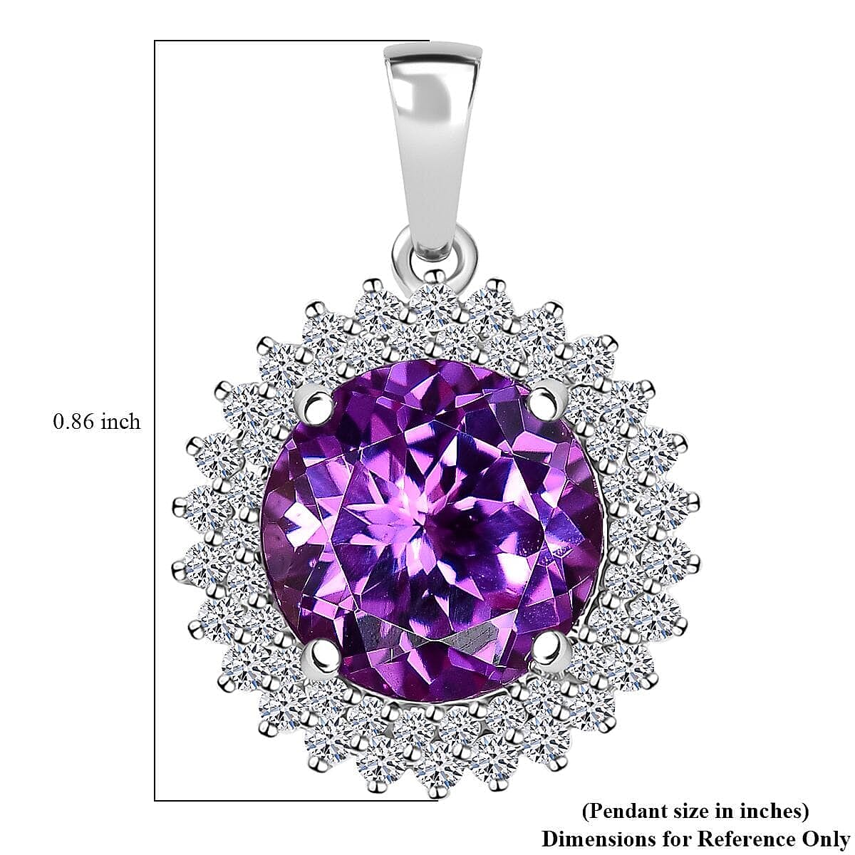 10K White Gold AAA Lab Grown Color Change Sapphire , Lab Grown Diamond EF, VS Main Stone With Side Stone Pendant 5.90 ct, Gold Wt. 2.18 Gms 4.480 Ct. 10K White Gold AAA Lab Grown Color Change Sapphire , Lab Grown Diamond EF, VS Main Stone With Side Stone Pendant 5.90 ct, Gold Wt. 2.18 Gms 4.480 Ct.