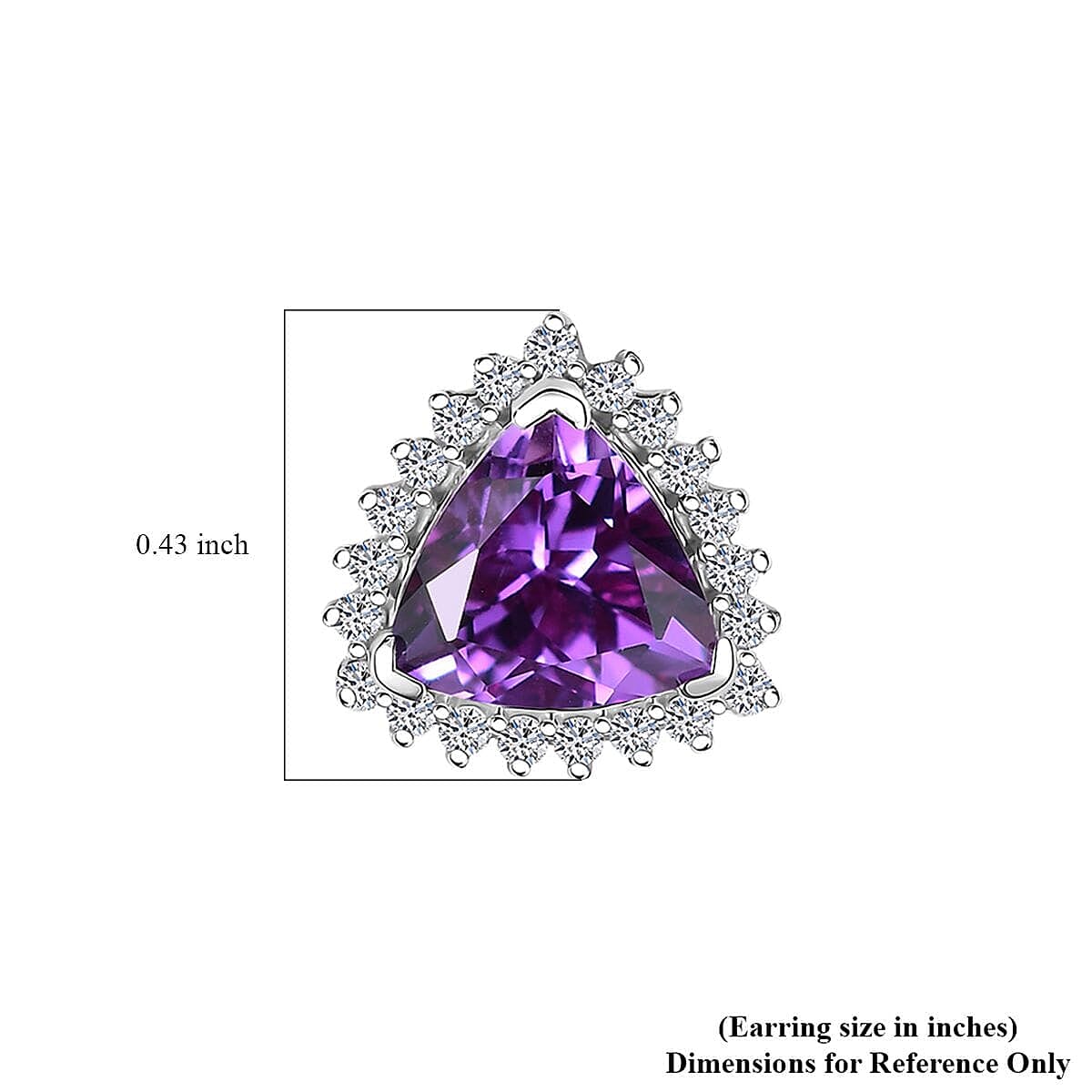 10K White Gold  AAA   Lab Grown Color Change Sapphire ,  Lab Grown Diamond  EF, VS Solitaire Stud Push Post Earring 3.45 ct,  Gold Wt. 2.05 Gms  3.270  Ct.