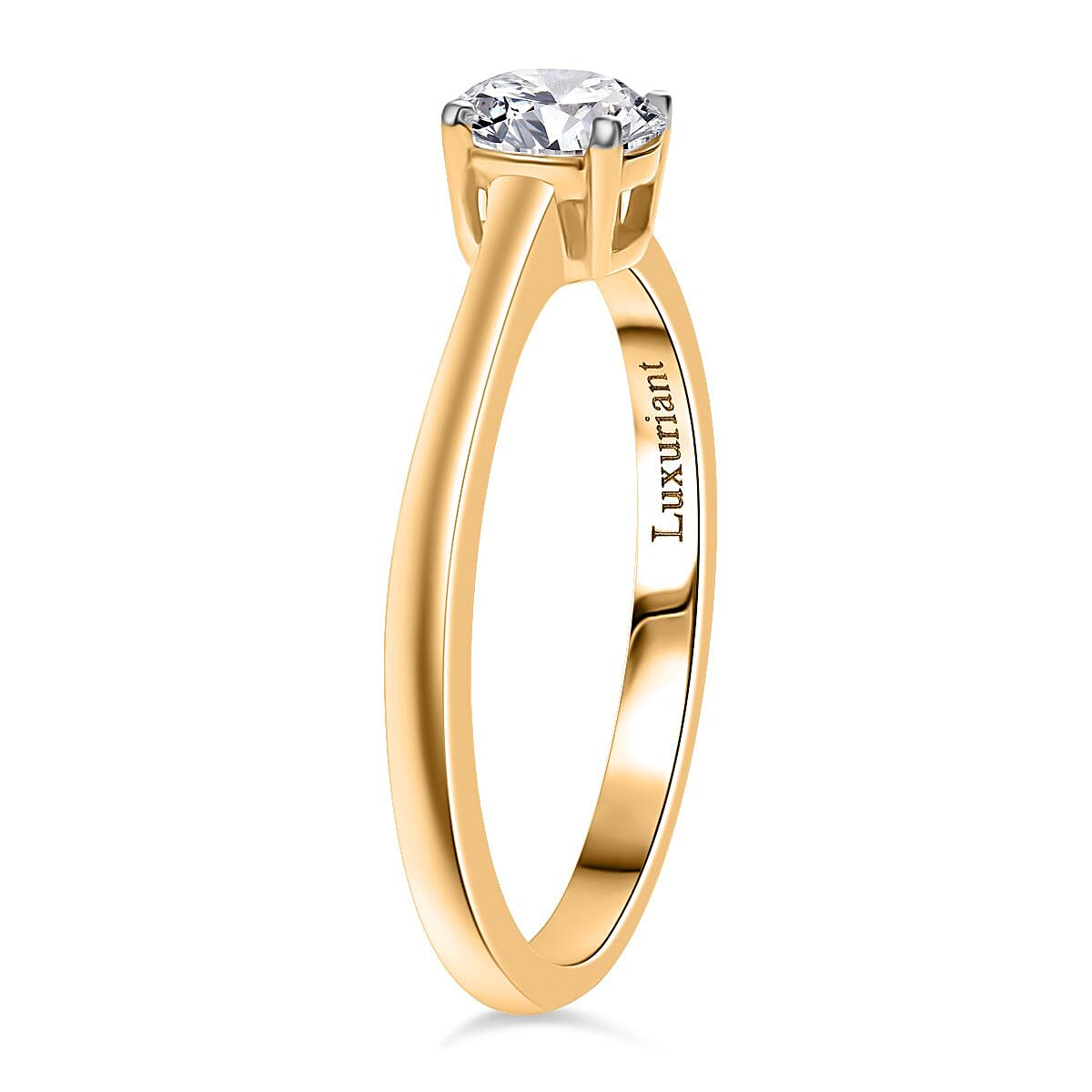 Luxuriant Diamond 9K Yellow Gold SGL Certified Lab Grown Diamond (VS-E-F) Solitaire Ring 0.51 Ct.