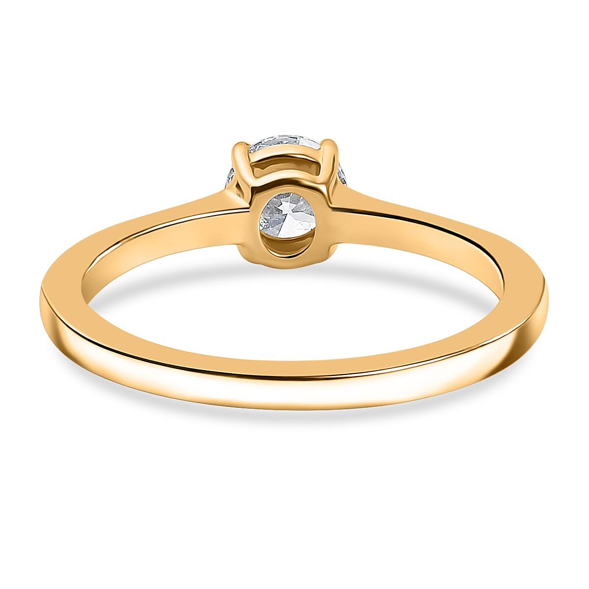 Luxuriant Diamond 9K Yellow Gold SGL Certified Lab Grown Diamond (VS-E-F) Solitaire Ring 0.51 Ct.