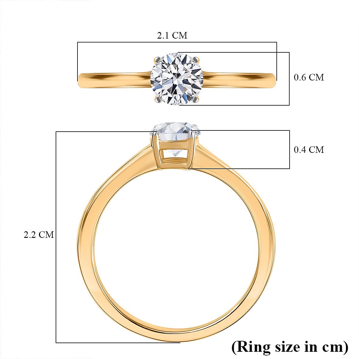 Luxuriant Diamond 9K Yellow Gold SGL Certified Lab Grown Diamond (VS-E-F) Solitaire Ring 0.51 Ct.