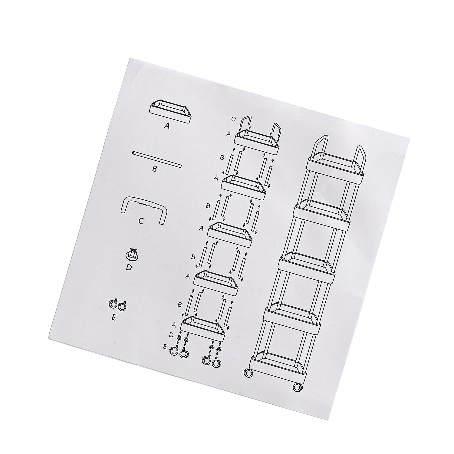 4-Tier Organizer with Wheels (99cm) - White
