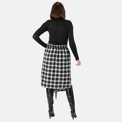 Ladies Asymetric Knitted Skirt (Size XXL) - Black