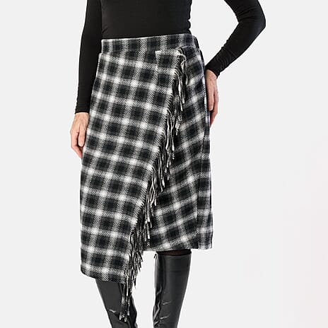 Ladies Asymetric Knitted Skirt (Size XXL) - Black