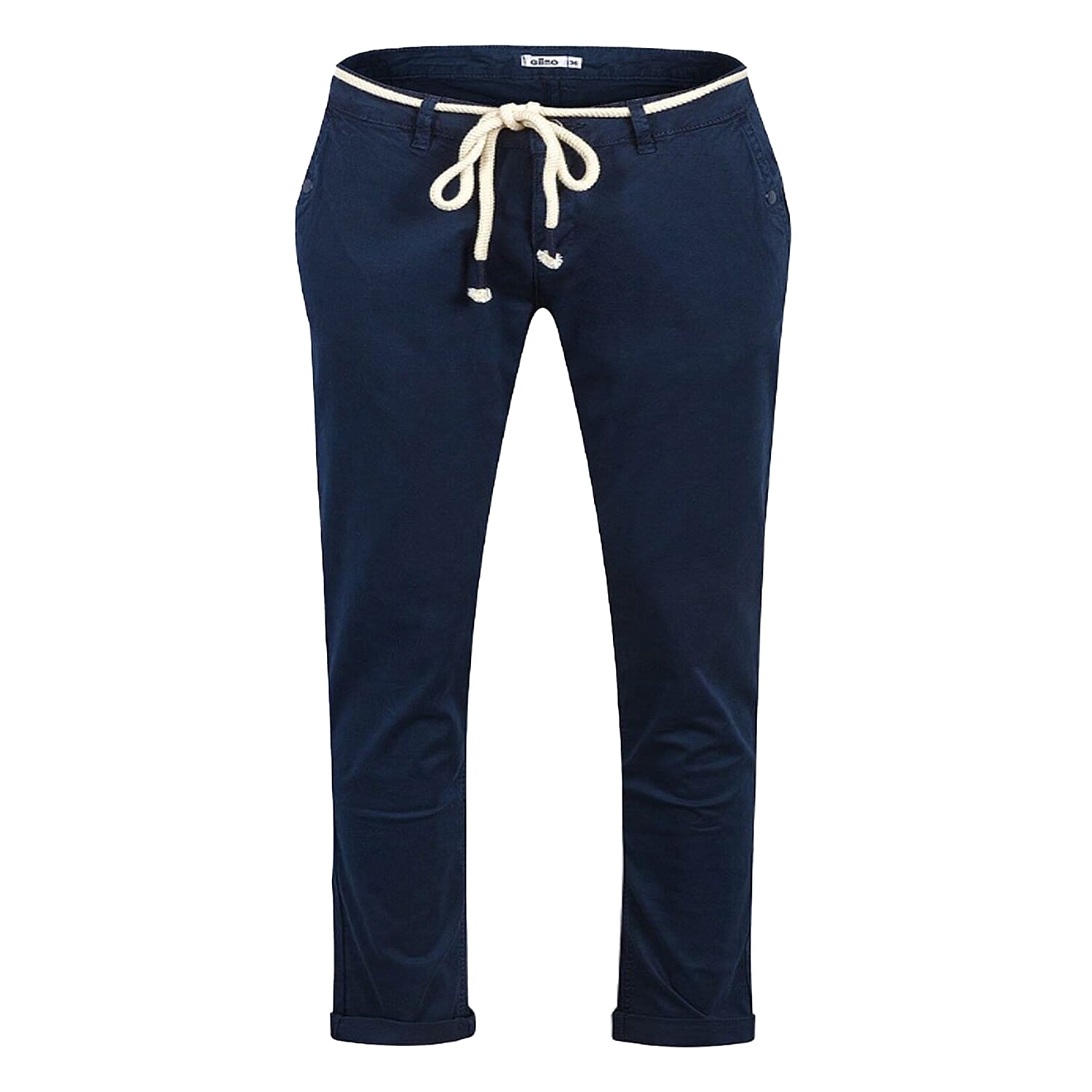 Ladies Cotton Blend Trousers with Rope Belt (Size - XS) - Blue