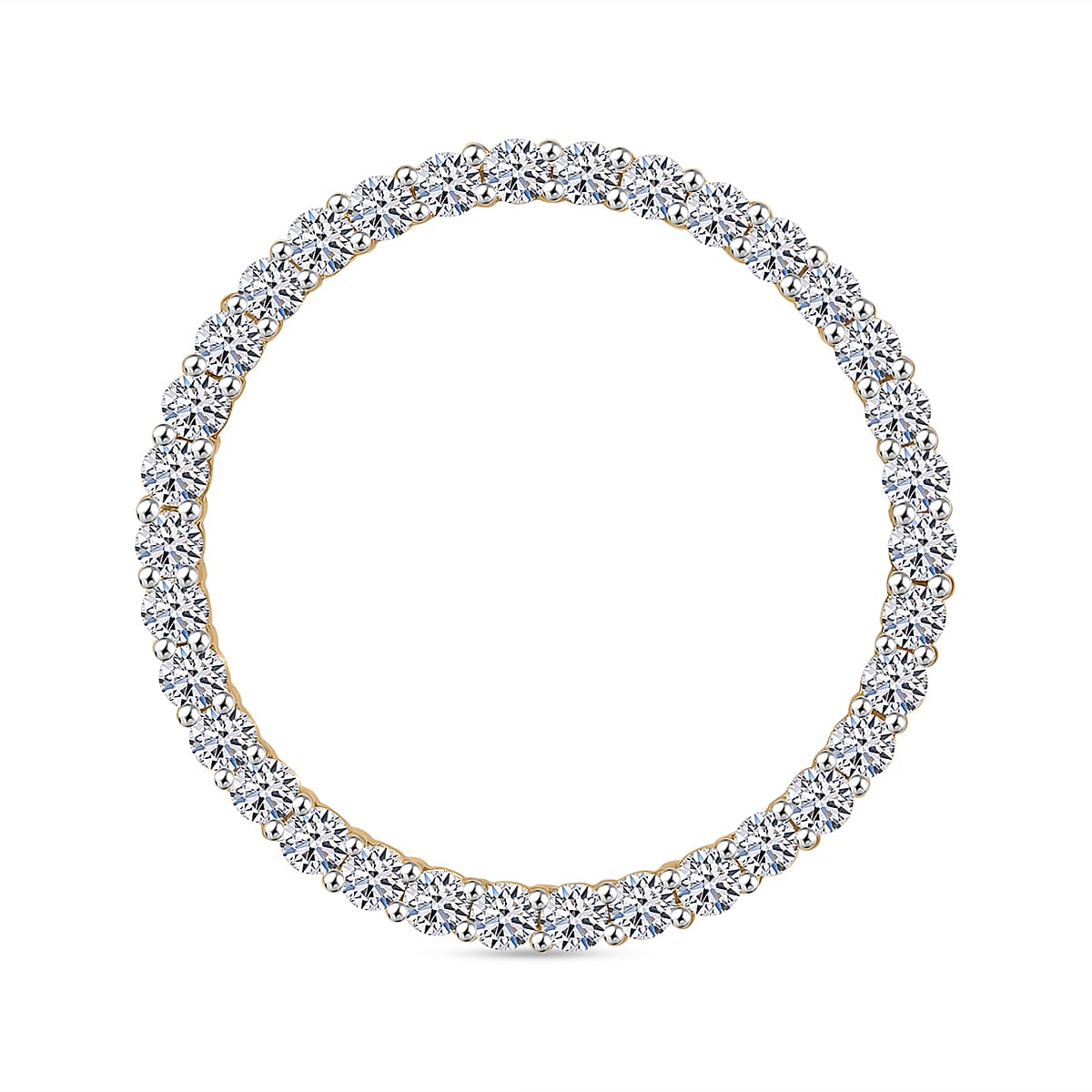 Luxuriant Diamond 9K Yellow Gold SGL Certified Lab Grown Diamond (VS-G-H) Circle of Life Pendant 1.02 Ct.