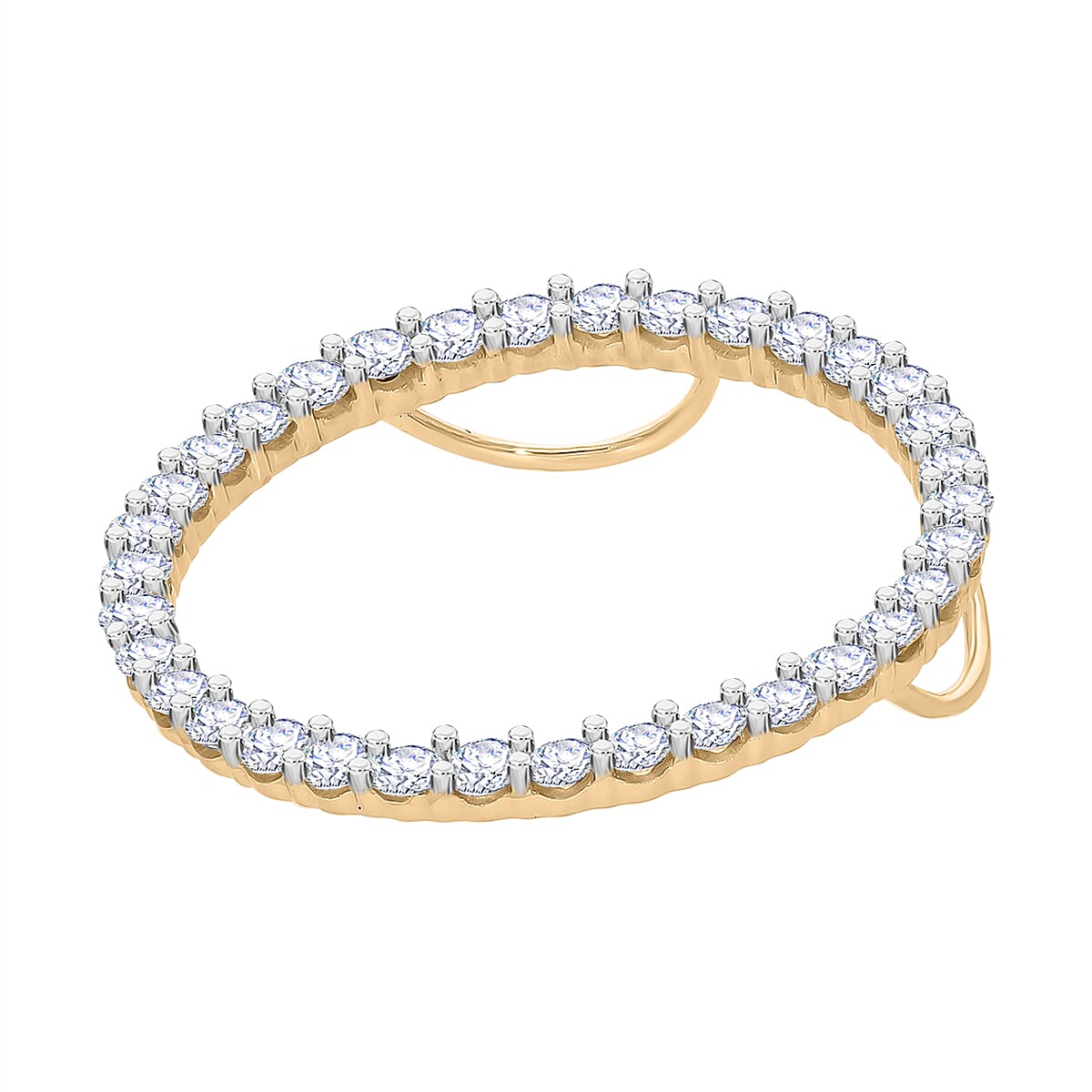 Luxuriant Diamond 9K Yellow Gold SGL Certified Lab Grown Diamond (VS-G-H) Circle of Life Pendant 1.02 Ct.