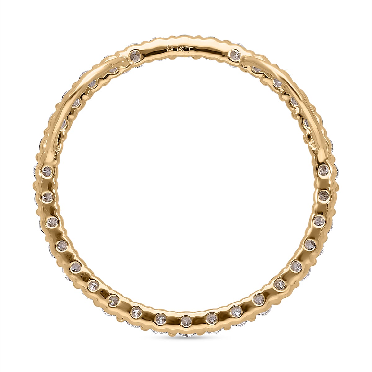 Luxuriant Diamond 9K Yellow Gold SGL Certified Lab Grown Diamond (VS-G-H) Circle of Life Pendant 1.02 Ct.