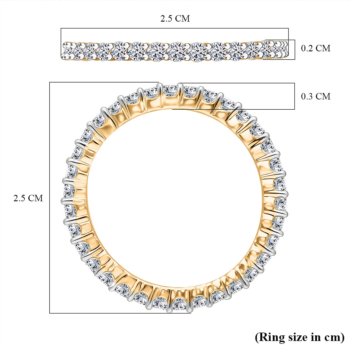 DOD - Luxuriant Diamond 9K Yellow Gold SGL Certified (VS-G-H) Lab Grown Diamond Eternity Band Ring 1.00 Ct.