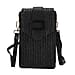 Boho Braided Texture Crossbody Bag with Buckle Flap - Black