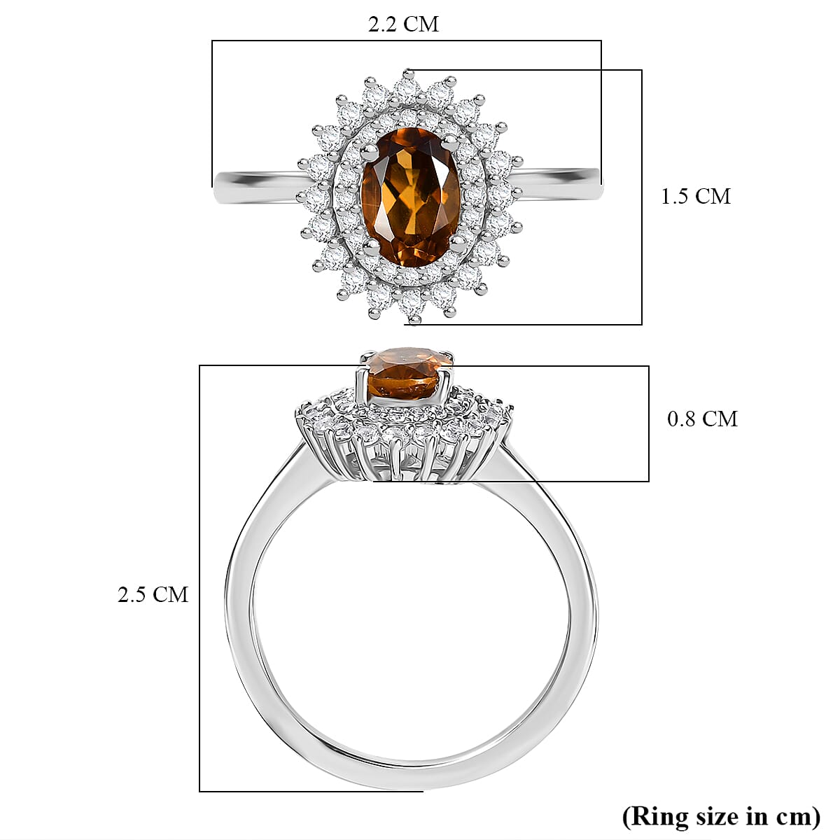 Premium AAA Golden Turkizite & White Zircon Double Halo Ring in Rhodium Overlay Sterling Silver 1.47 Ct. Premium AAA Golden Turkizite & White Zircon Double Halo Ring in Rhodium Overlay Sterling Silver 1.47 Ct.