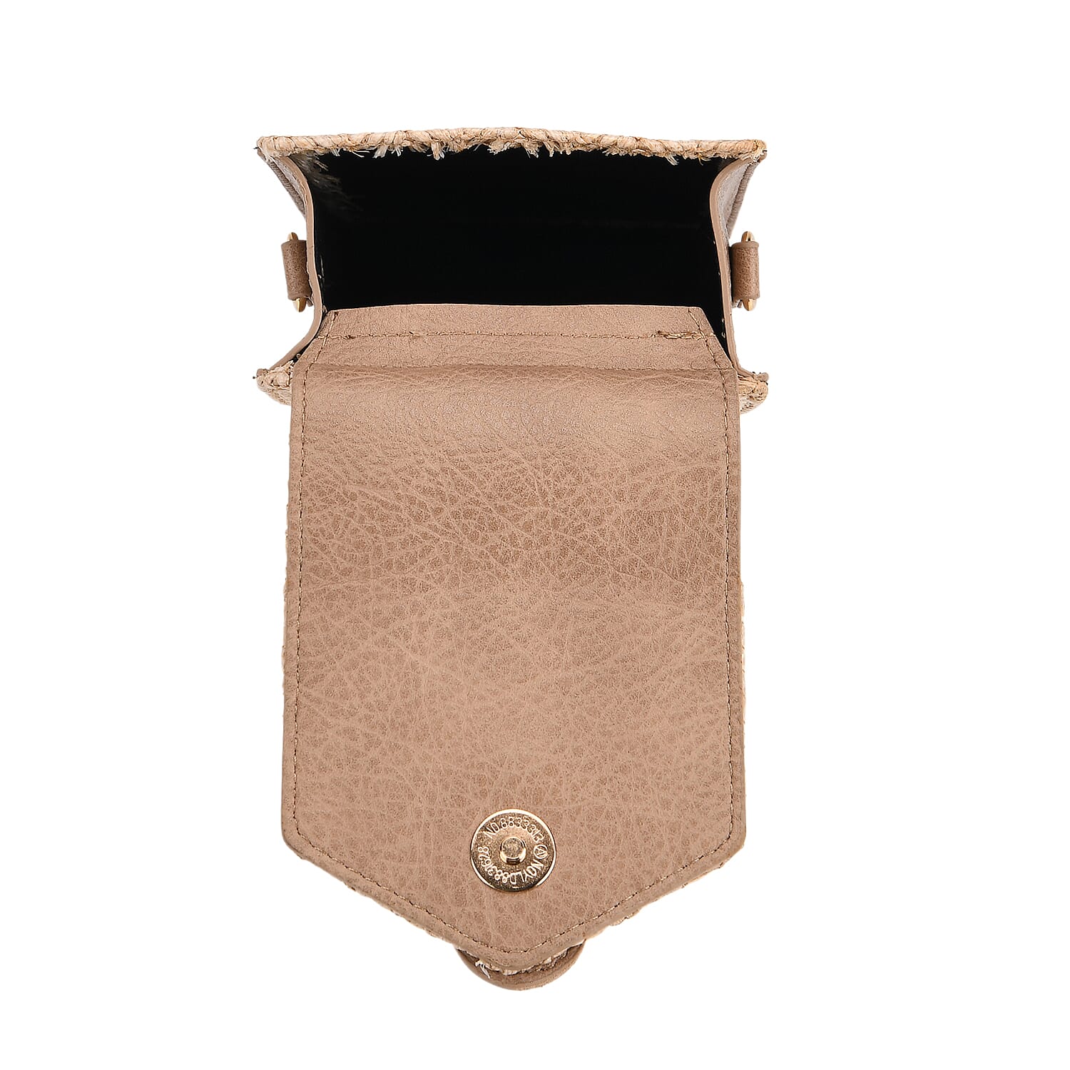 Herringbone Pattern Woven Crossbody Bag - Light Brown