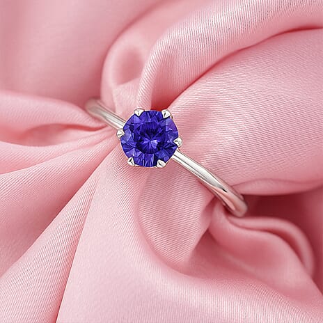 CLEARANCE Super Find! - Rhapsody 950 Platinum AAAA Tanzanite Solitaire Ring