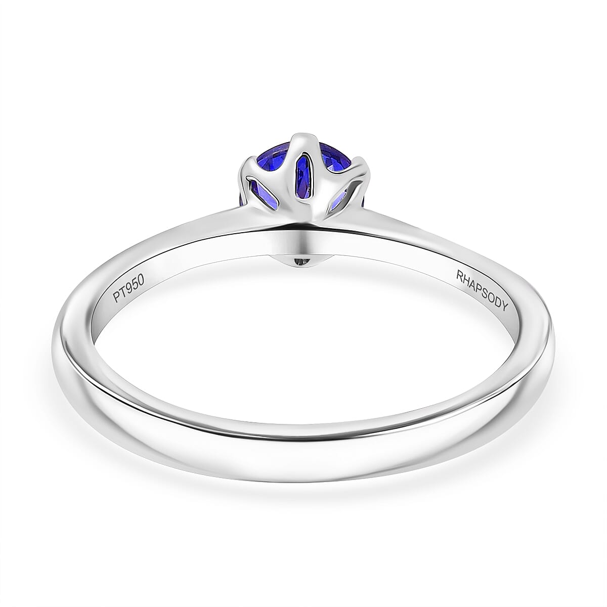 Rhapsody 950 Platinum AAAA Tanzanite Solitaire Ring, Platinum Wt. 3.95 Gms.