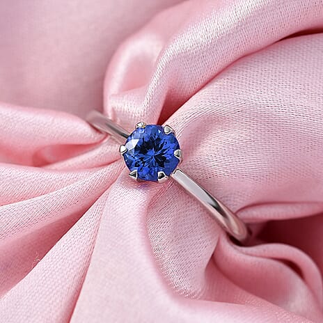 Rhapsody 950 Platinum AAAA Tanzanite Ring, Platinum Wt.4.91 Gms  0.866  Ct.