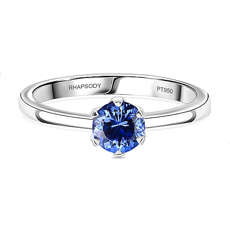 Rhapsody 950 Platinum AAAA Tanzanite Ring, Platinum Wt.4.91 Gms  0.866  Ct.