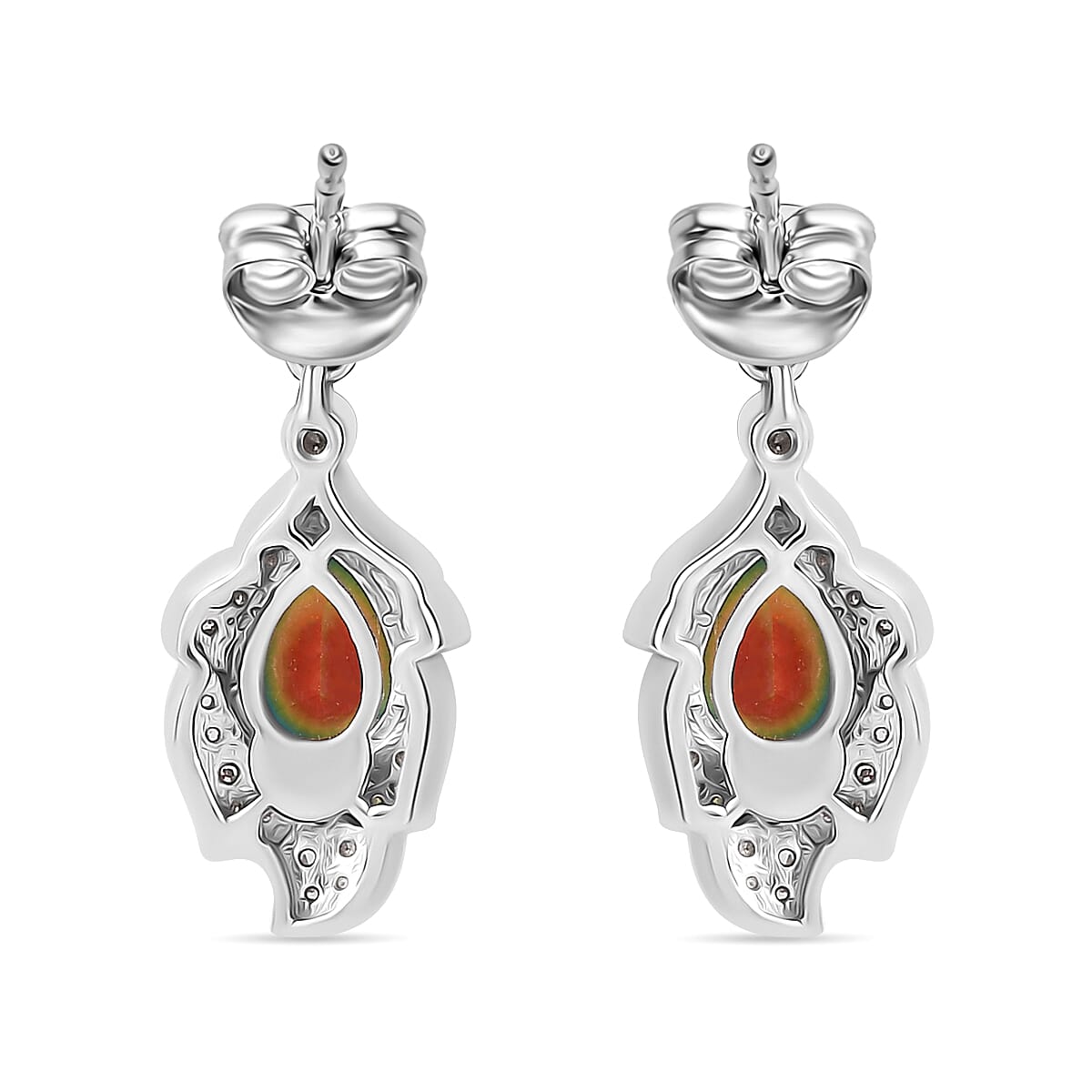 Nebula Quartz & White Zircon Starry Night Glow Dangling Earring in Rhodium Overlay Sterling Silver 3.16 Ct. Nebula Quartz & White Zircon Starry Night Glow Dangling Earring in Rhodium Overlay Sterling Silver 3.16 Ct.