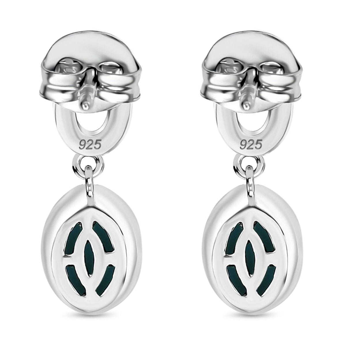 Sleeping Beauty Turquoise Dangling Earring with Push Back in Rhodium Overlay Sterling Silver 1.68 Ct. Sleeping Beauty Turquoise Dangling Earring with Push Back in Rhodium Overlay Sterling Silver 1.68 Ct.