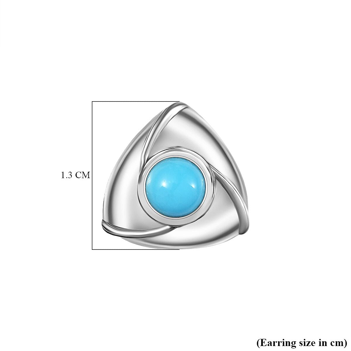 Sleeping Beauty Turquoise  Earring in Rhodium Overlay Sterling Silver 0.98 ct  1.052  Ct.