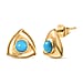 Sleeping Beauty Turquoise  Earring in 18K YG Vermeil Sterling Silver 0.98 ct  1.052  Ct.