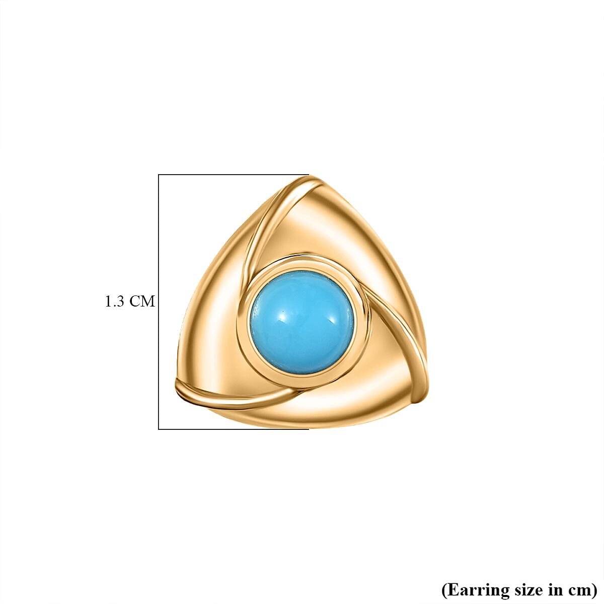Sleeping Beauty Turquoise Earring in 18K YG Vermeil Sterling Silver 0.98 ct 1.052 Ct. Sleeping Beauty Turquoise Earring in 18K YG Vermeil Sterling Silver 0.98 ct 1.052 Ct.