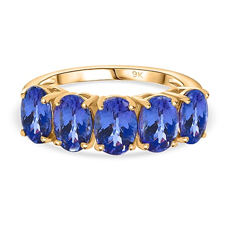 9K Yellow Gold AA Tanzanite 5 Stone Ring 9K Yellow Gold AA Tanzanite 5 Stone Ring