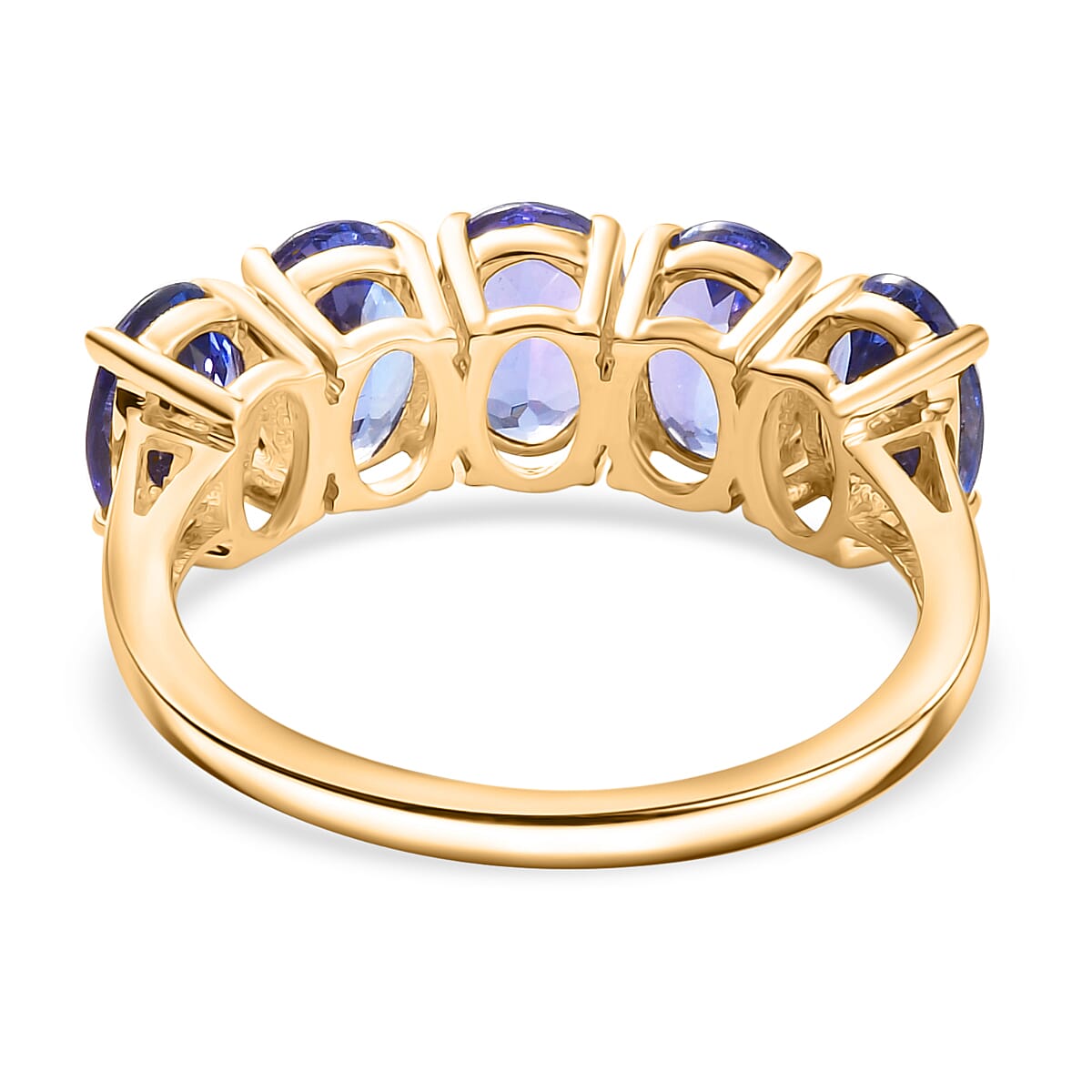 9K Yellow Gold Premium Tanzanite 5 Stone Ring 4.00 Ct. 9K Yellow Gold Premium Tanzanite 5 Stone Ring 4.00 Ct.