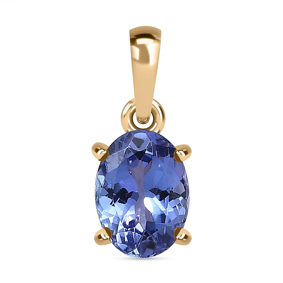 9K Yellow Gold Tanzanite Solitaire Pendant