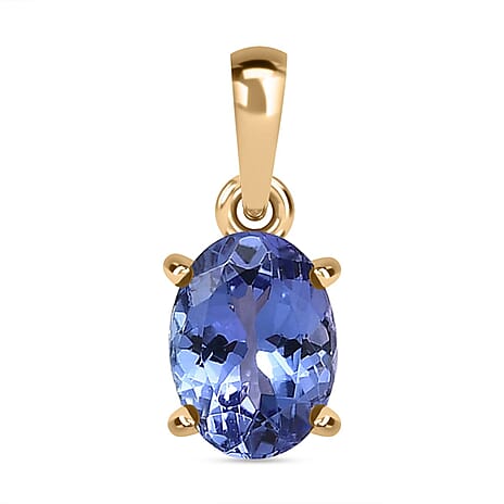 9K Yellow Gold Tanzanite Solitaire Pendant