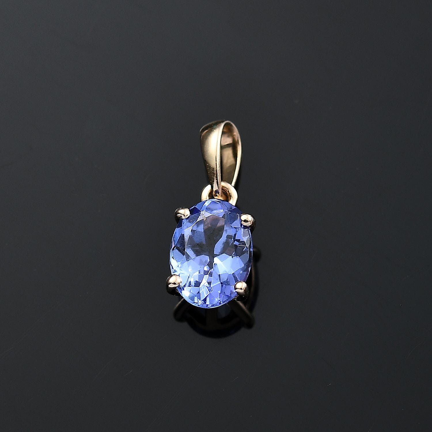 9K Yellow Gold Tanzanite Solitaire Pendant