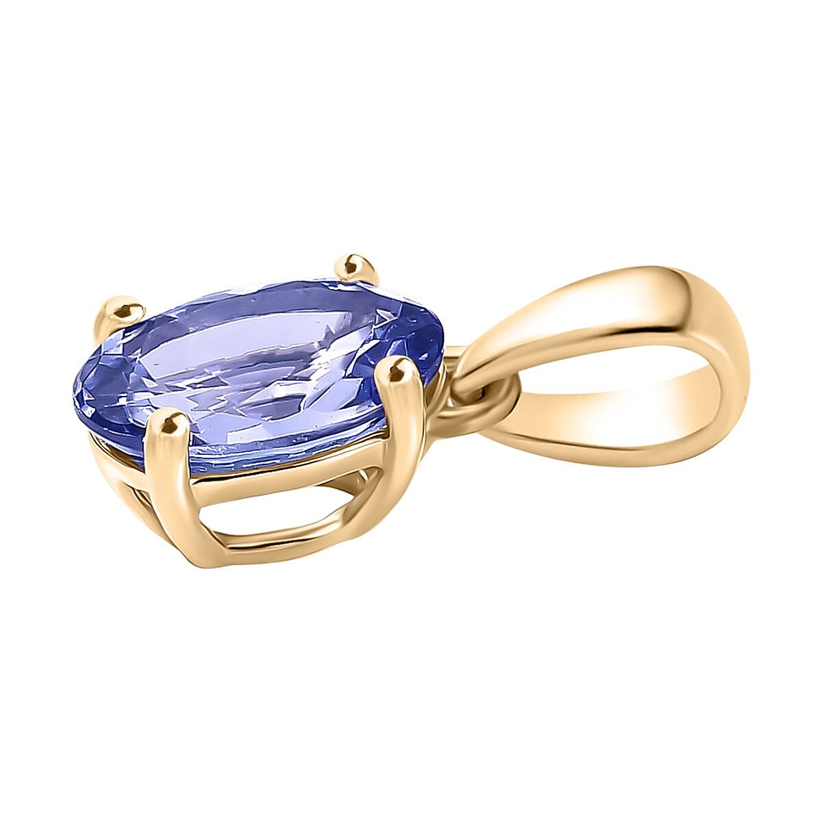 9K Yellow Gold Tanzanite Solitaire Pendant