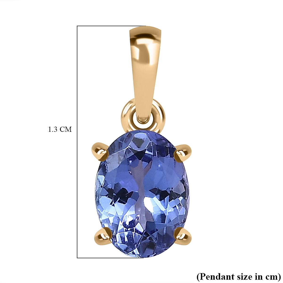 9K Yellow Gold Tanzanite Solitaire Pendant