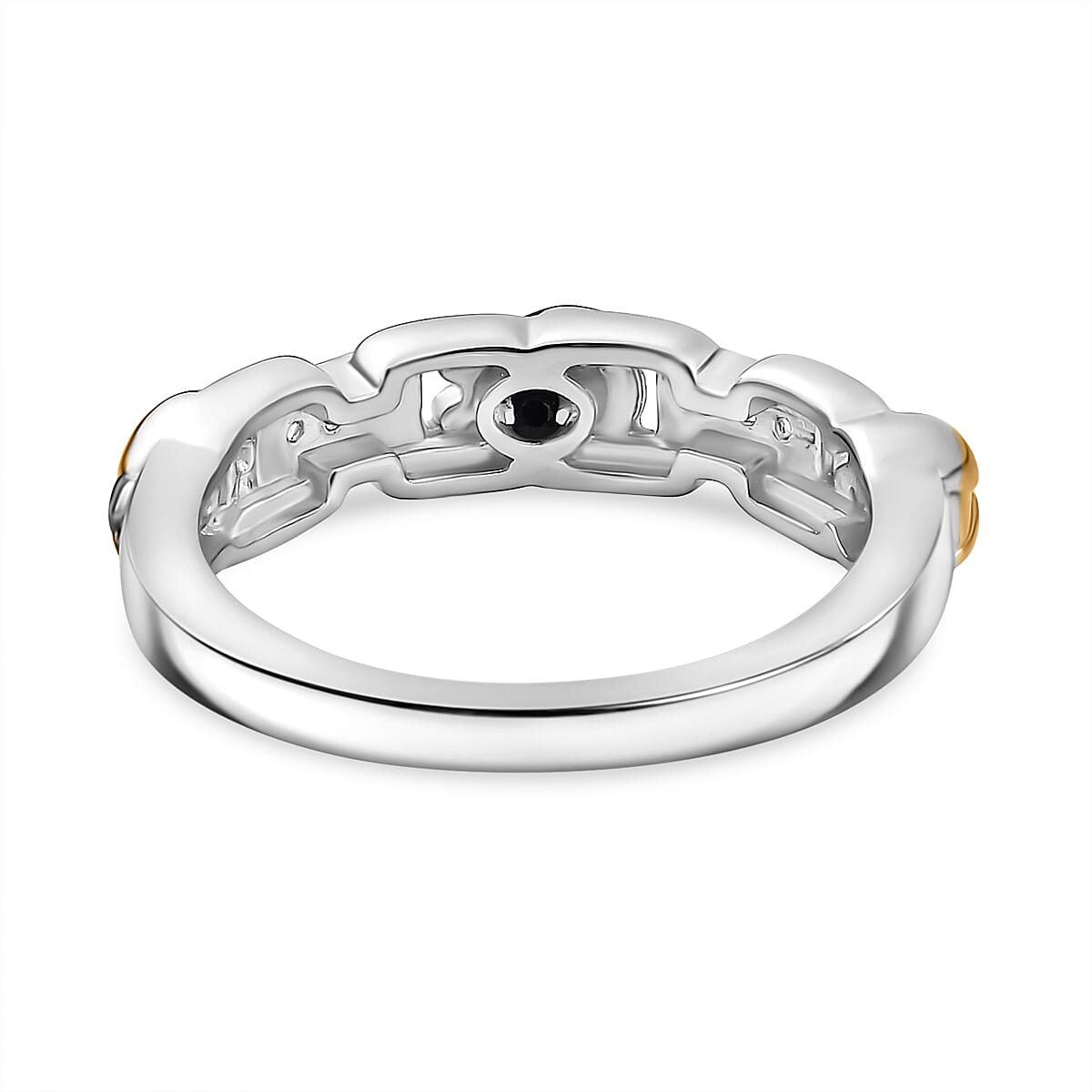 GP Ladybird Collection - White Zircon & Blue Sapphire Ring in 18K Vermeil Yellow Gold Plated & Rhodium Overlay Sterling Silver GP Ladybird Collection - White Zircon & Blue Sapphire Ring in 18K Vermeil Yellow Gold Plated & Rhodium Overlay Sterling Silver