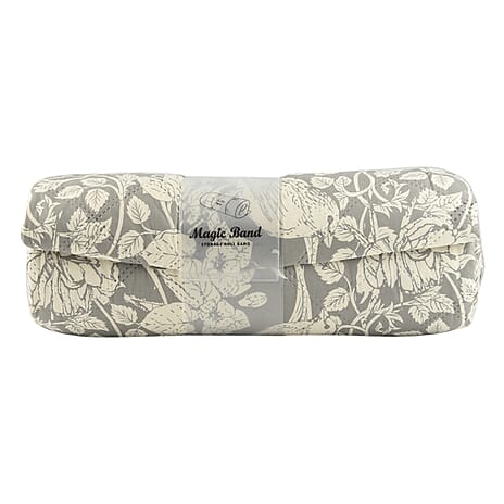 NEW LAUNCH - Country Club Floral Pattern Reversible Bedspread (Size 260x240 cm) - Medium Grey