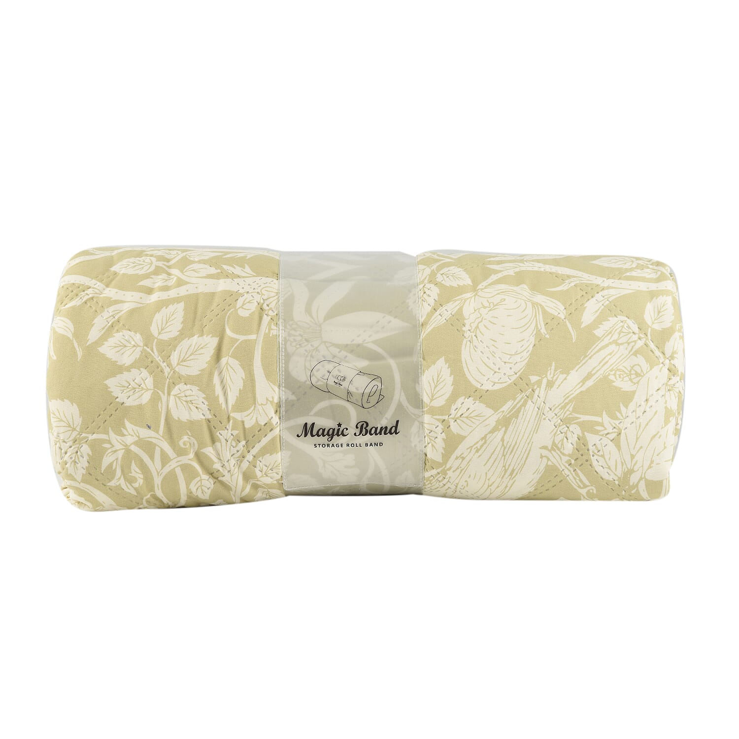 Country Club Floral Pattern Reversible Bedspread (Size 260x240 cm) - Olive