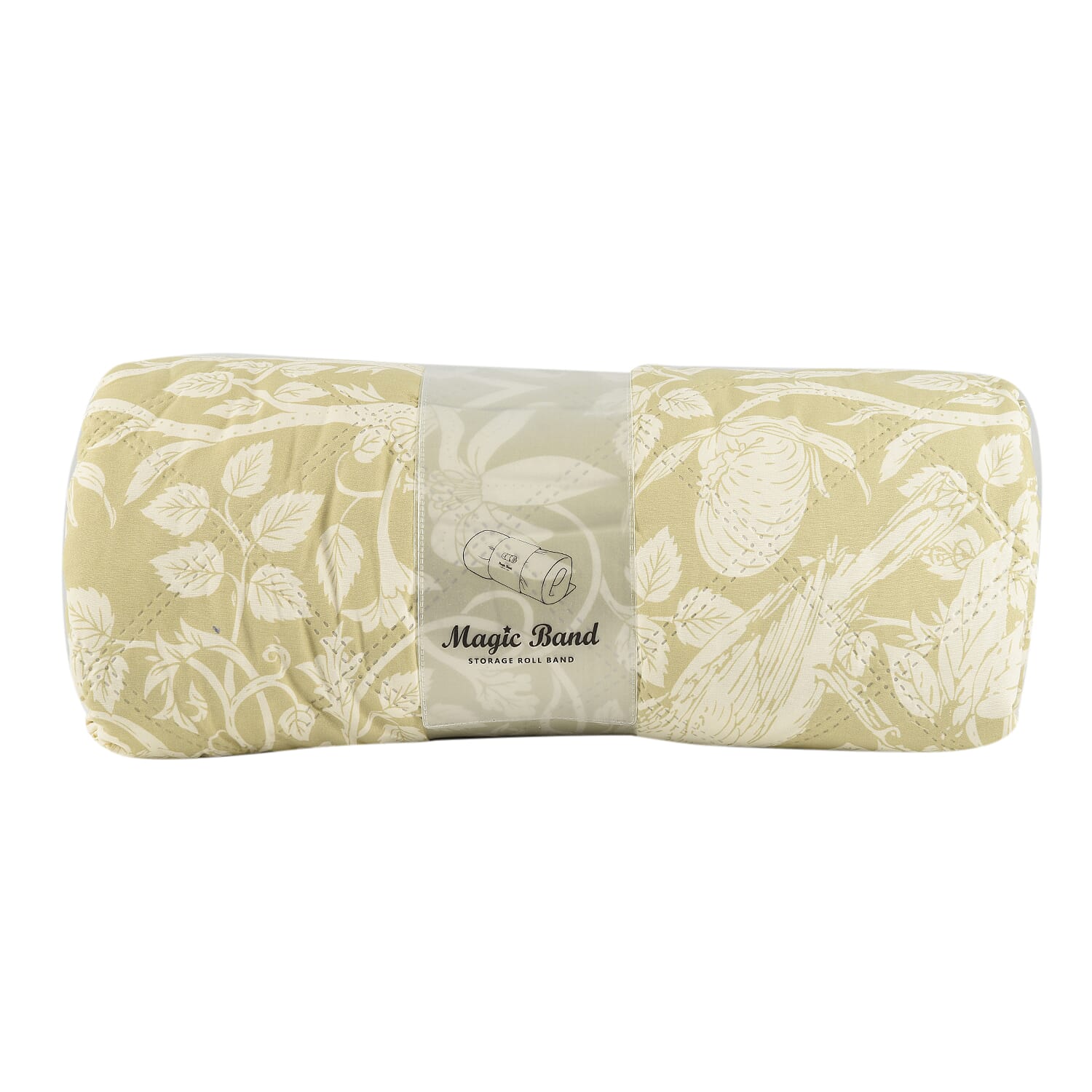 Country Club Floral Pattern Reversible Bedspread (Size 260x240 cm) - Olive