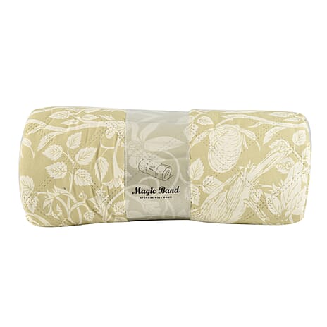 Country Club Floral Pattern Reversible Bedspread (Size 260x240 cm) - Olive