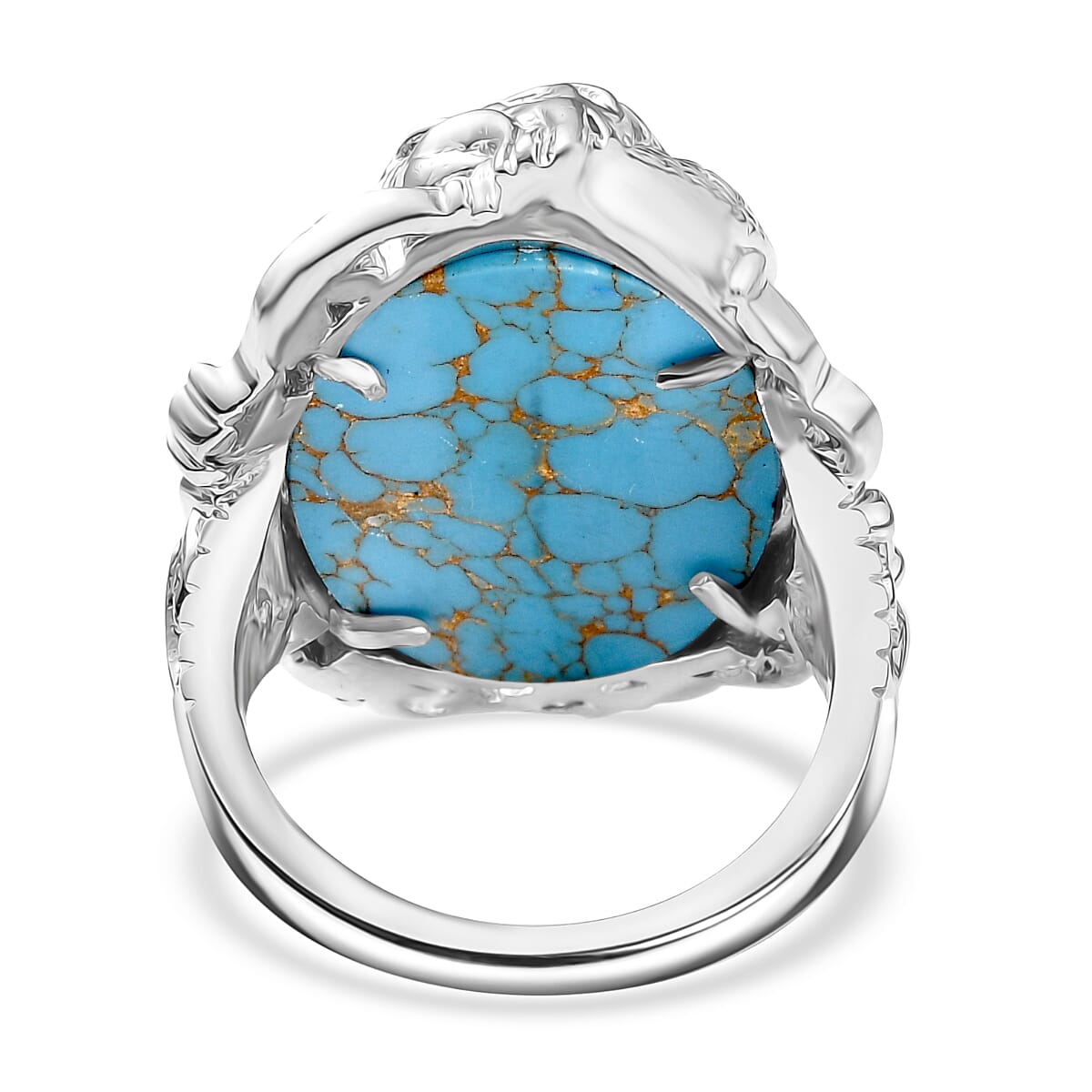 Blue Turquoise Solitaire Ring 13.39 Ct.