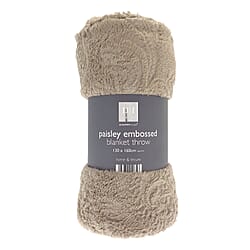Paisley Embossed Sherpa Throw