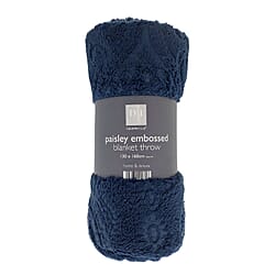 Paisley Embossed Sherpa Throw