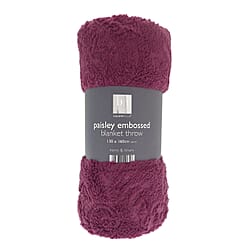 Paisley Embossed Sherpa Throw