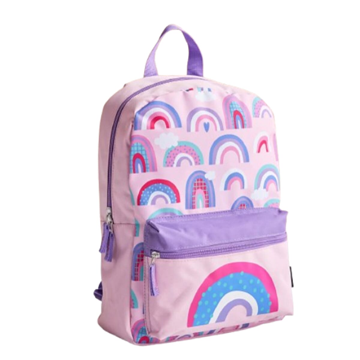 Rainbow Print Medium Backpack Mesh Pocket and Dual Zippers with Adjustable Straps